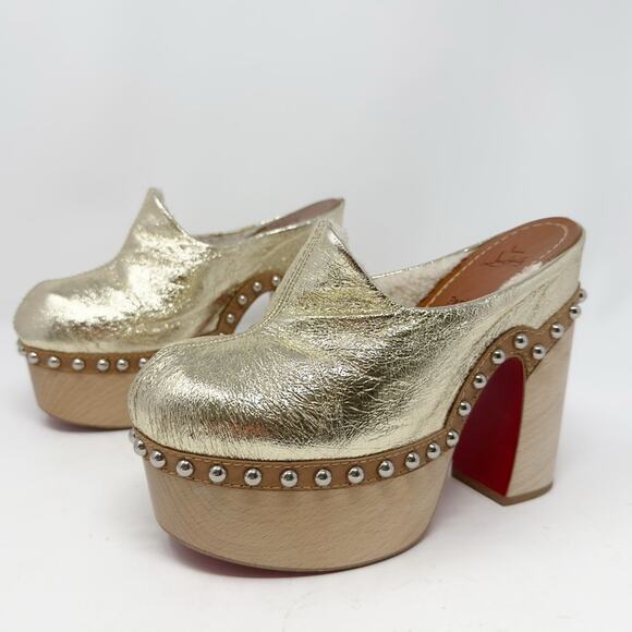 Christian Louboutin Shoes - Christian Louboutin Joan Genuine Shearling Lined Platform Clogs EU 37